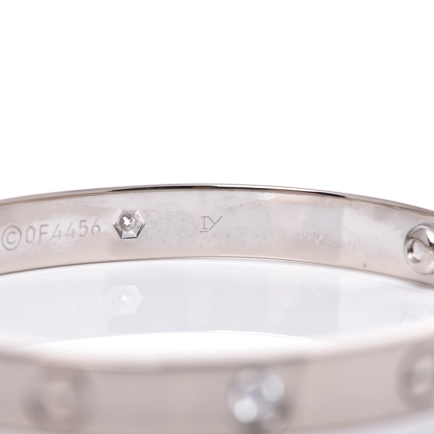 18K White Gold 4 Diamond LOVE Bracelet 16
