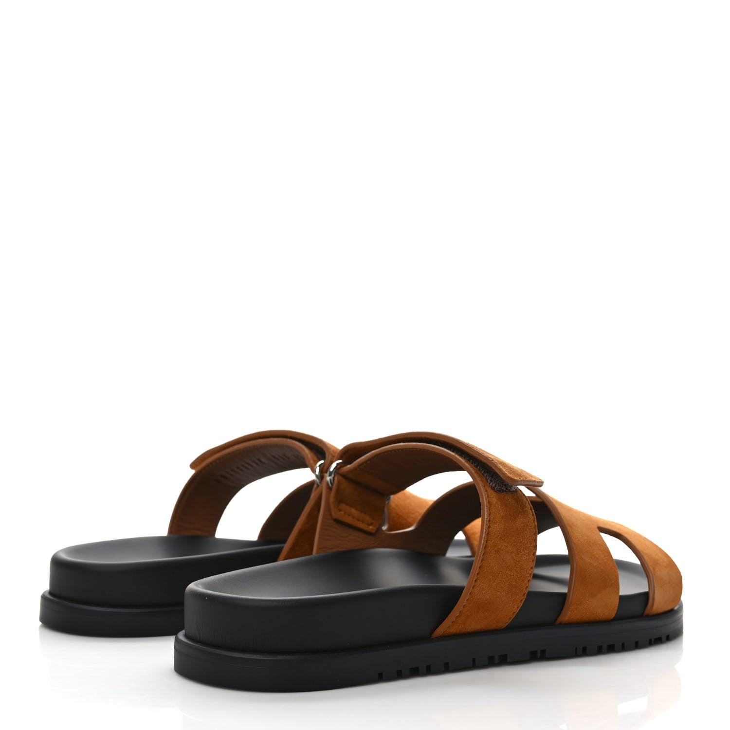 Hermes Suede Goatskin Womens Chypre Sandals 38.5 Naturel 4 of 9