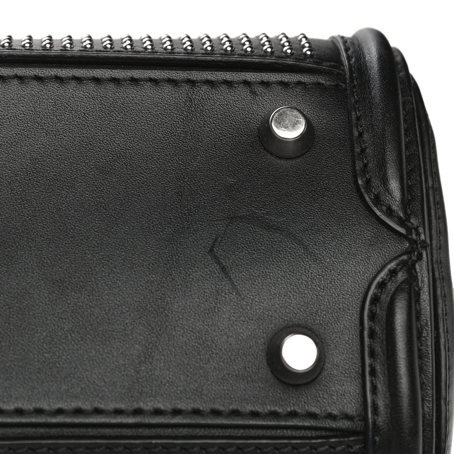 Calfskin Studded Mini Heroine Top Handle Bag Black