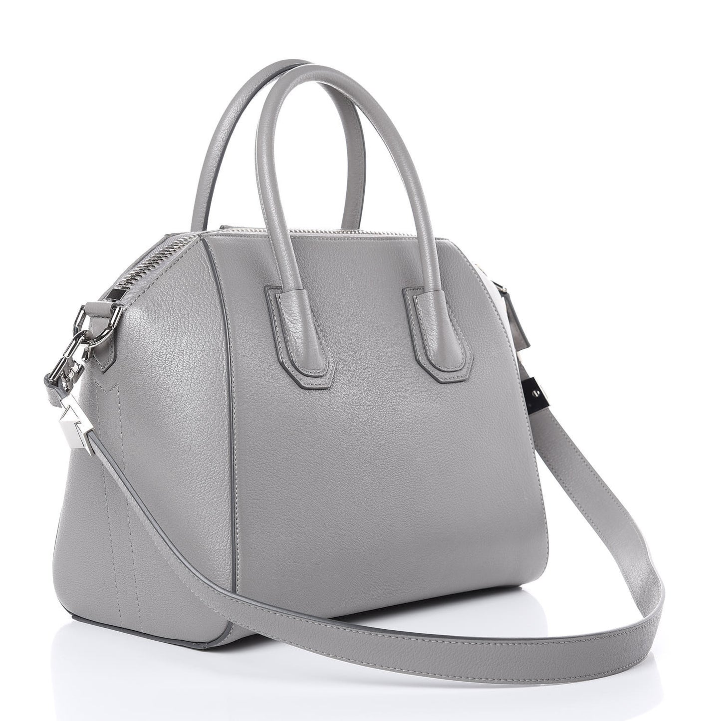 Sugar Goatskin Small Antigona Pearl Grey