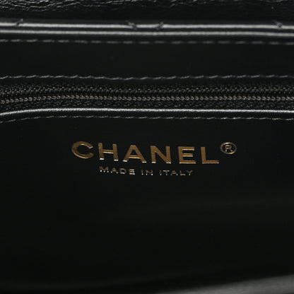 Chanel Shiny Aged Calfskin Quilted Nano Kelly Shopper Black 6 of 12