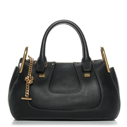Chloe Grained Calfskin Hayley Double Carry Satchel Black 1 of 7