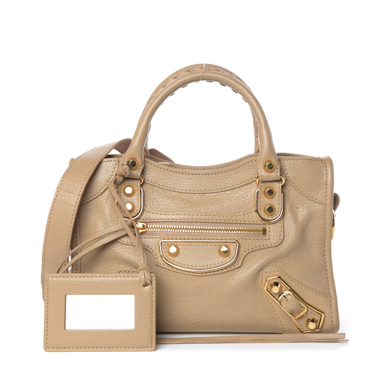 Balenciaga Chevre Gold Metallic Edge Hardware Mini City Beige Oryx 1 of 10