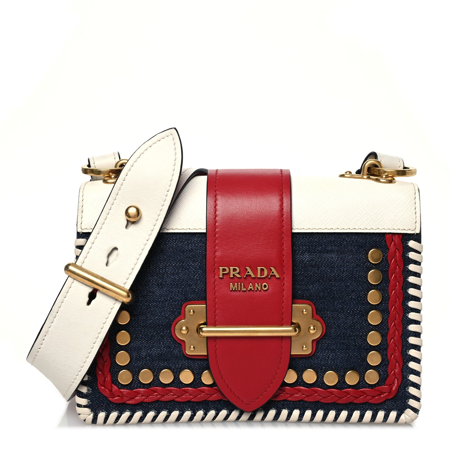 Prada City Calf Denim Cahier Bag Blue Fuoco 1 of 16