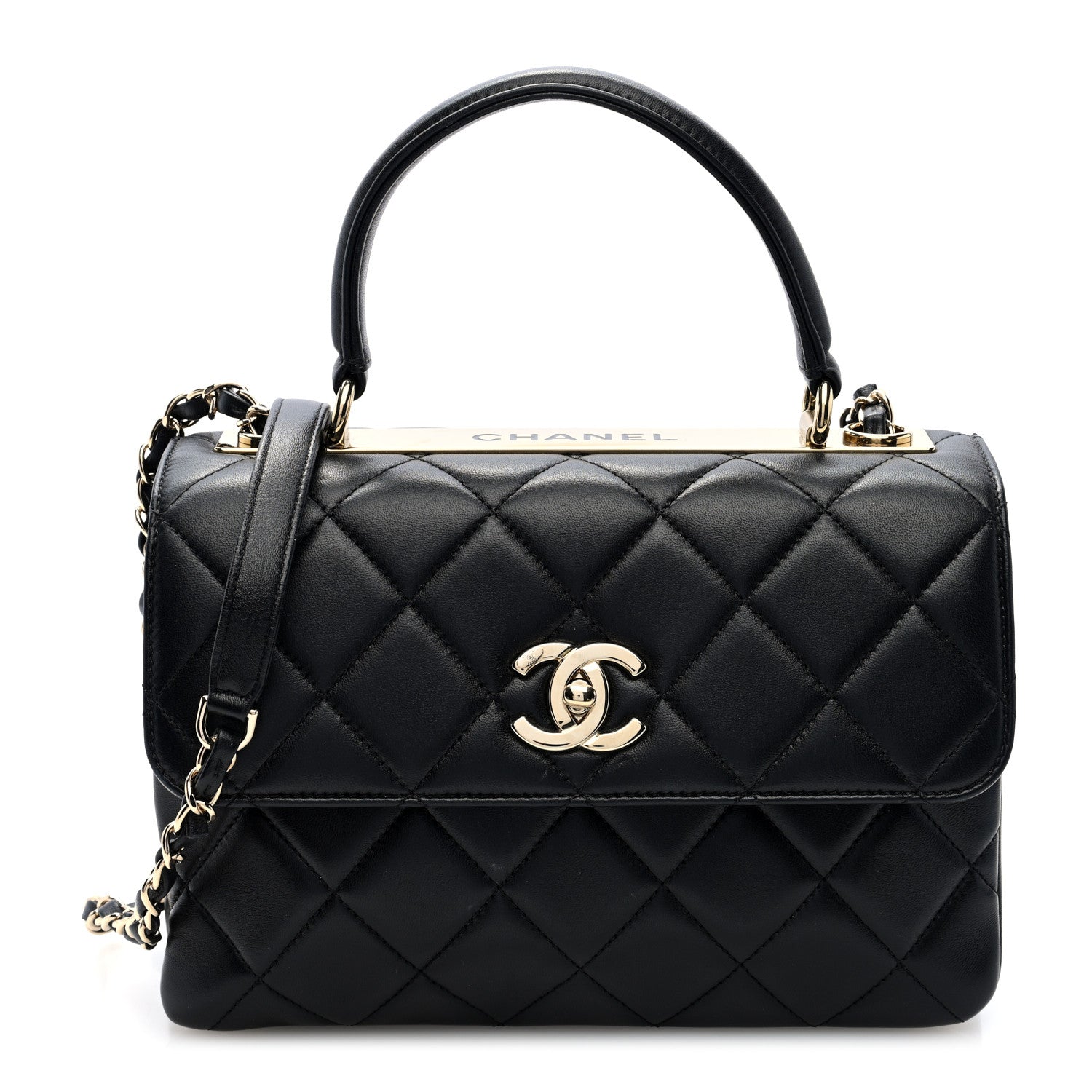 Chanel Lambskin Quilted Small Trendy CC Dual Handle Flap Bag Black 1 of 10
