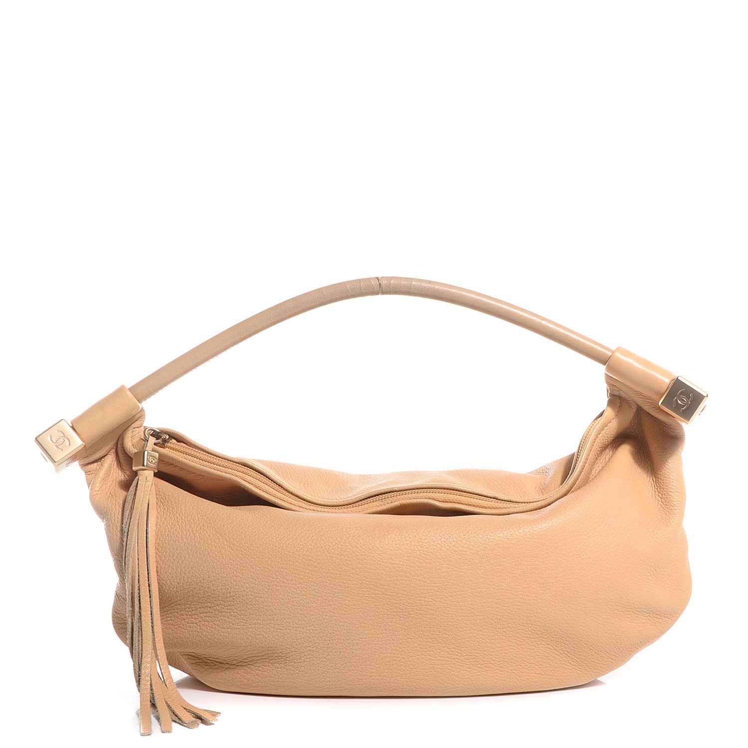 Chanel Leather Tassel Hobo Beige 1 of 7