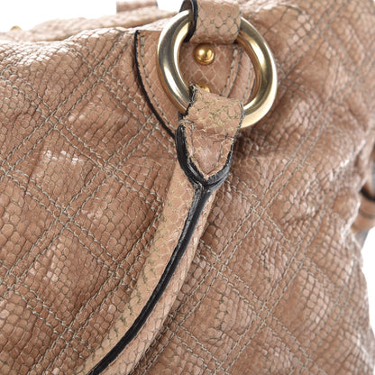 Marc Jacobs Python Effect Quilted Stardust Rio Satchel Beige 15 of 19