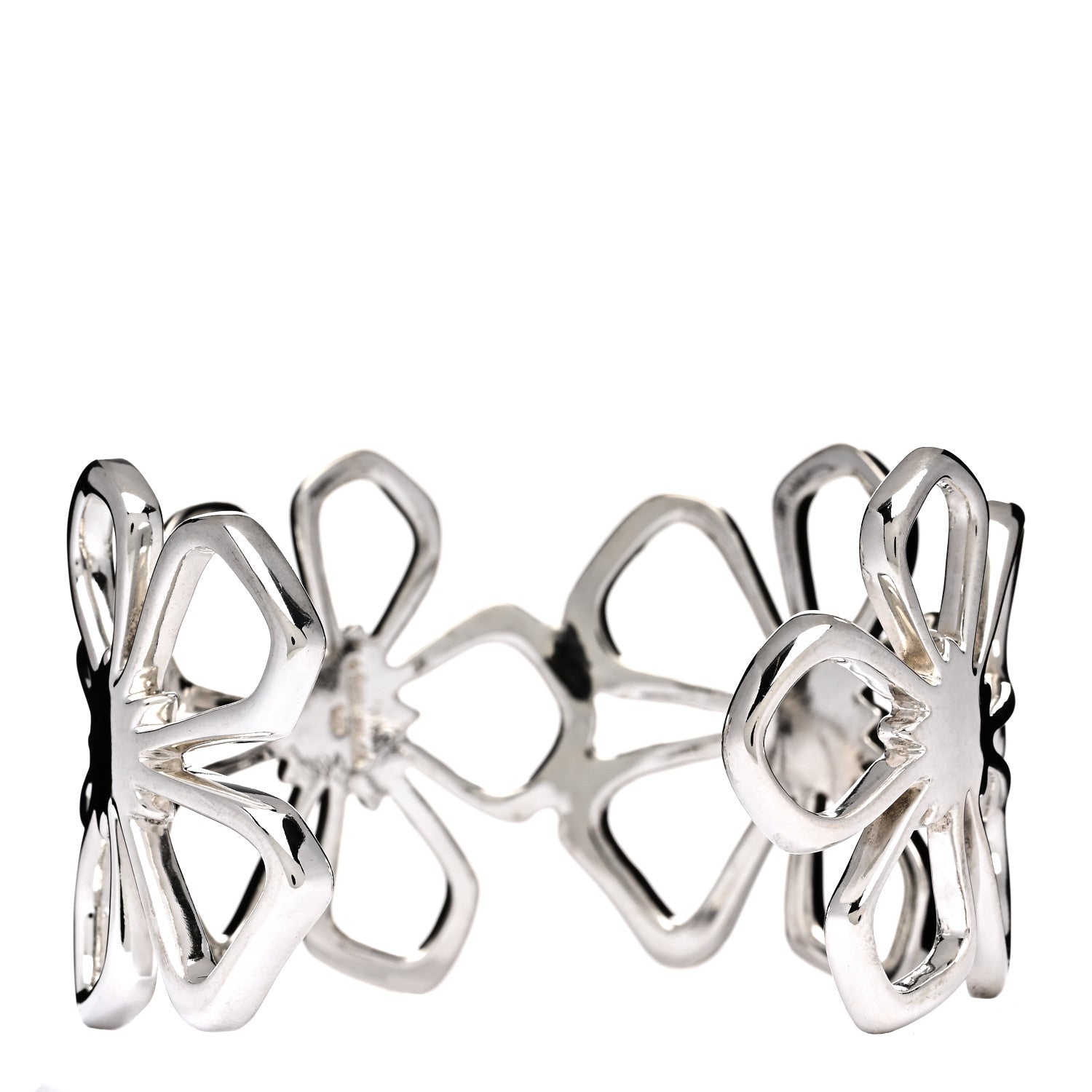 Tiffany Sterling Silver Elsa Peretti Hibiscus Flower Cuff Bracelet 2 of 3