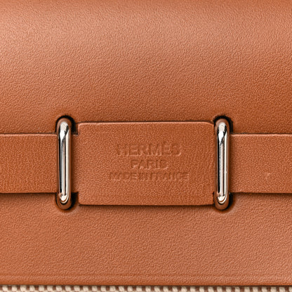Hermes Military Toile Vache Hunter Herbag Zip Retourne 20 Ecru Beige Fauve 6 of 11