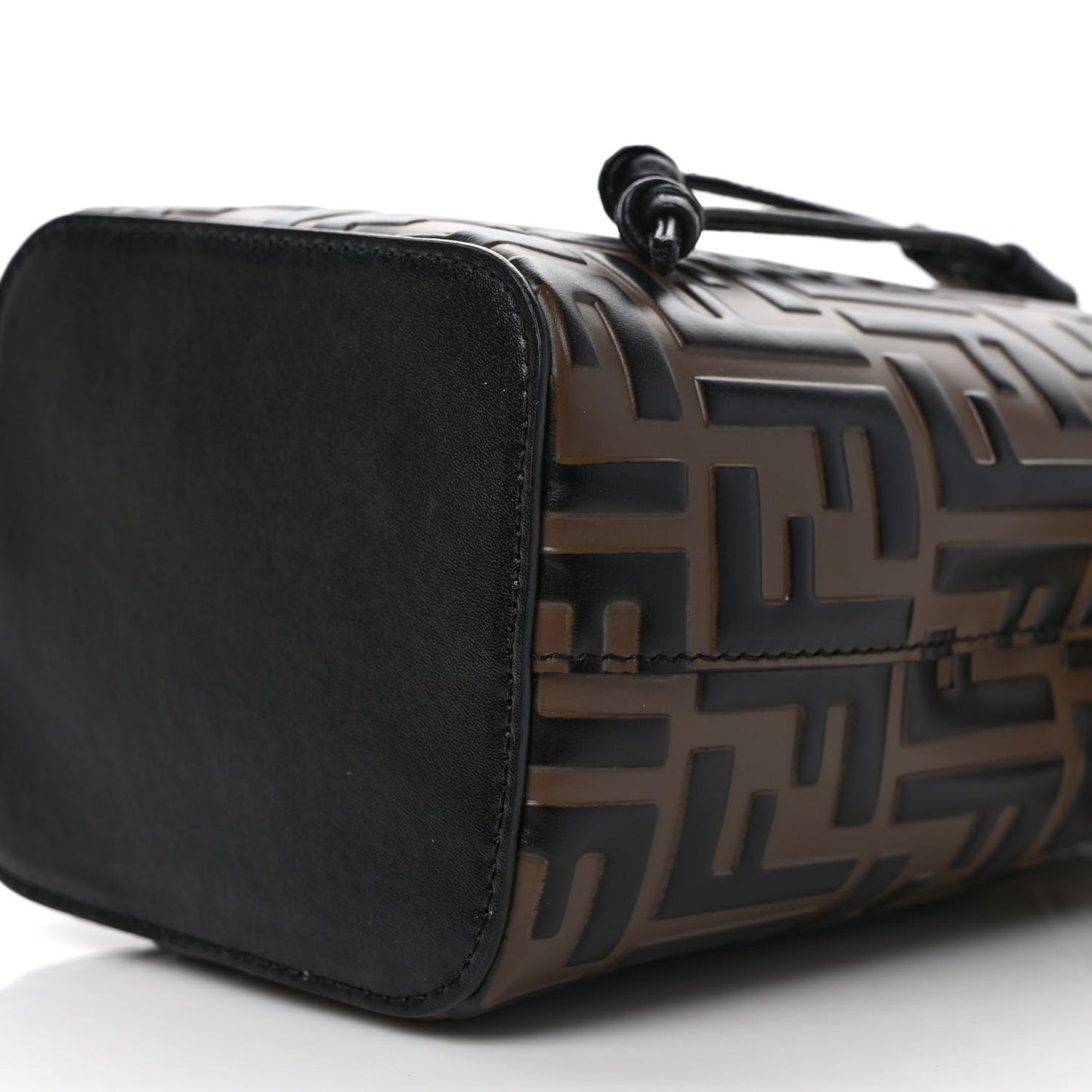 Vitello Liberty F is Fendi Bi-Color FF 1974 Embossed Mini Mon Tresor Bucket Bag Maya Black
