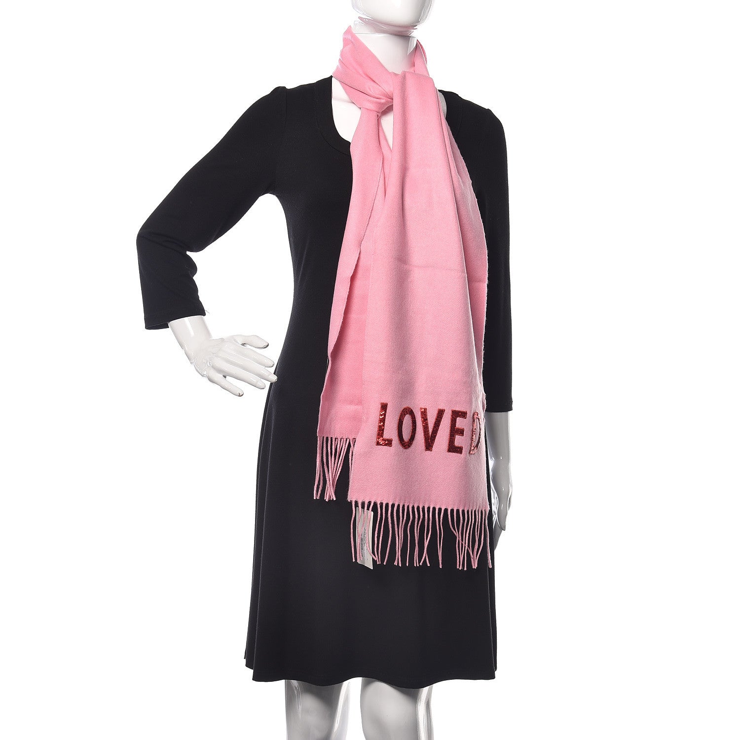 Gucci Silk Cashmere Sequins Lovesh Scarf Roseate 2 of 5