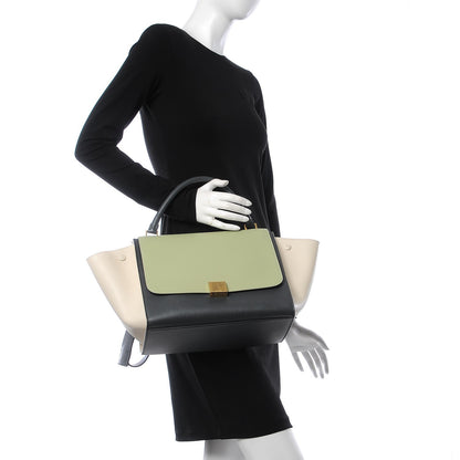 Celine Smooth Calfskin Medium Tri-Color Trapeze Pistachio 3 of 11