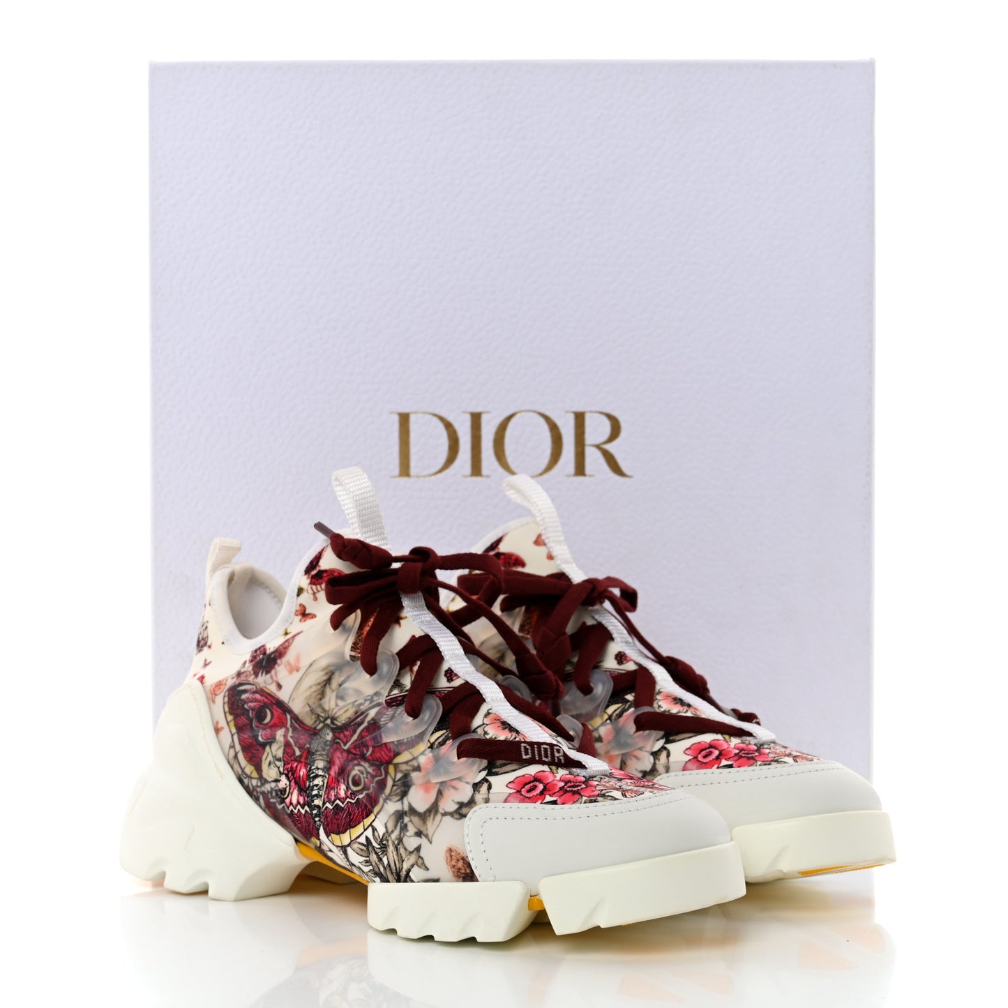 Neoprene Rubber Champetre Print Womens D-Connect Sneakers 36 White Multicolor