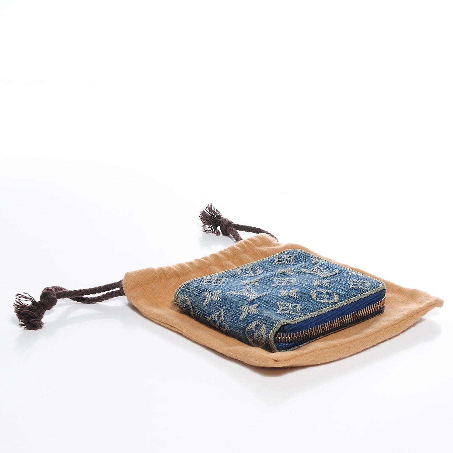 Denim Zip Compact Wallet Blue