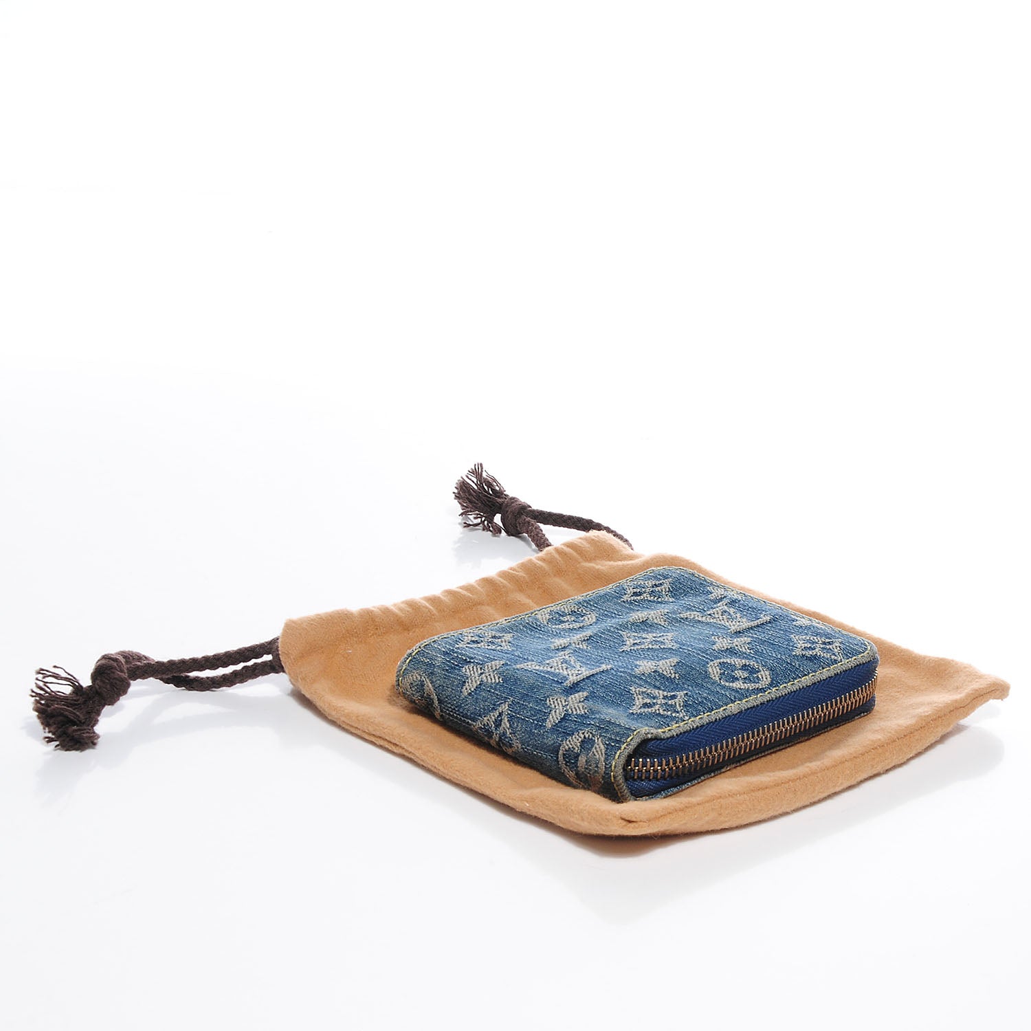 Louis Vuitton Denim Zip Compact Wallet Blue 4 of 7