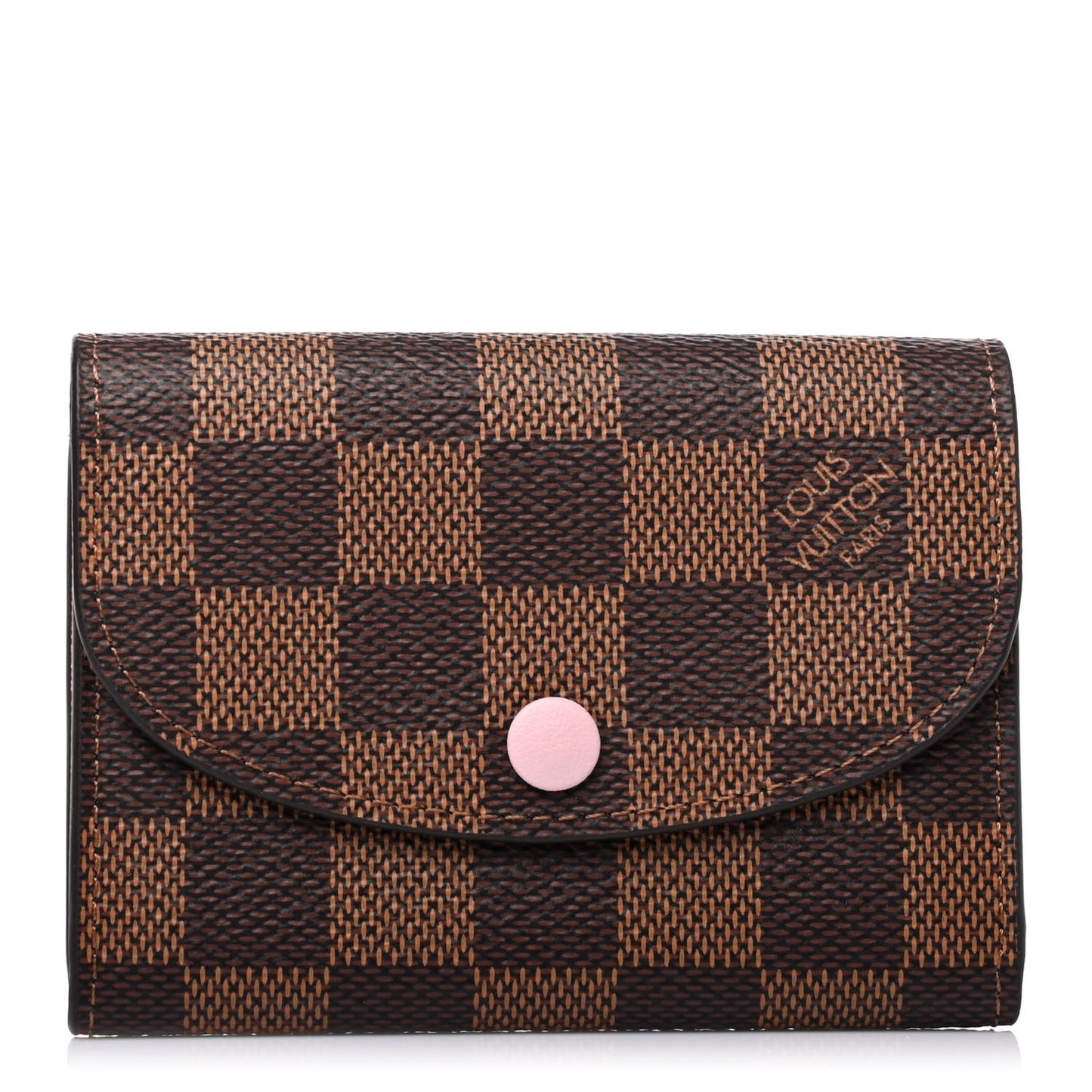 Damier Ebene Rosalie Coin Purse Rose Ballerine