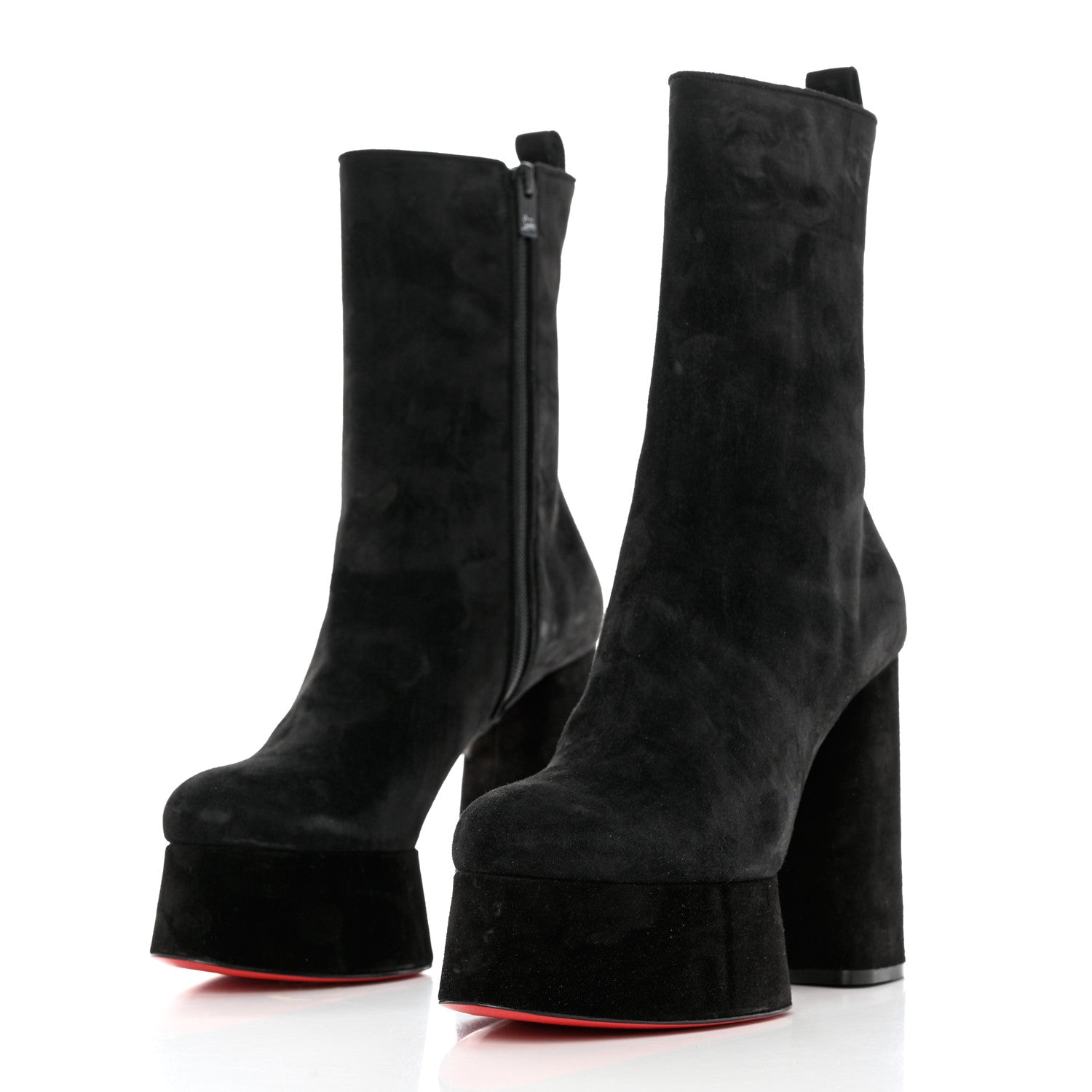 Christian Louboutin Veau Velours Izamayeah 130 Platform Boots 39.5 Black 3 of 9