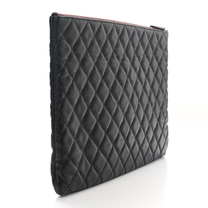 Chanel Caviar Quilted Large Cosmetic Case Black 3 of 8