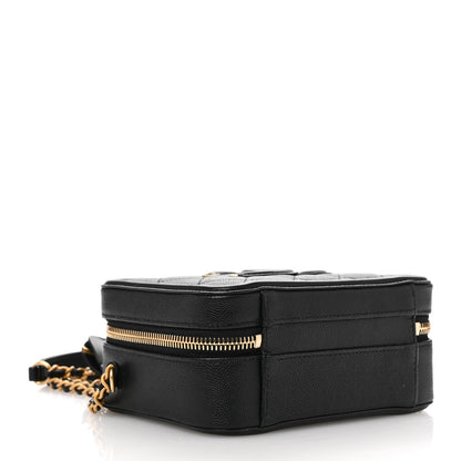 Chanel Caviar Quilted Small CC Filigree Vanity Case Black 4 of 10