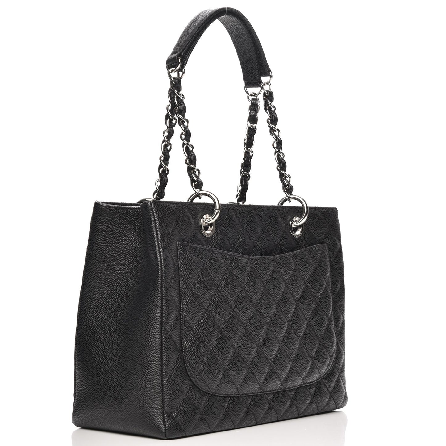 Caviar Quilted Grand Shopping Tote GST Black