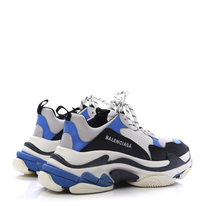 Balenciaga Fabric Mesh Mens Triple S Sneakers 39 Black Blue White 4 of 7