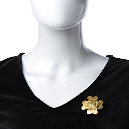 Chanel CC Cross Brooch Gold 2 of 4