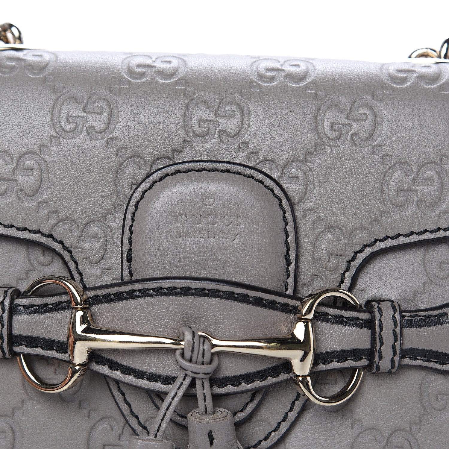 Gucci Guccissima Mini Emily Chain Shoulder Bag Storm Grey 8 of 10