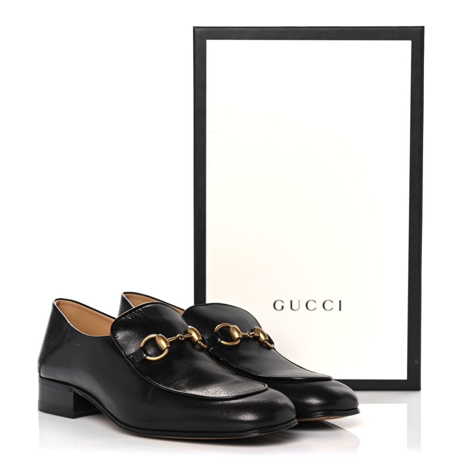 Gucci Goatskin Womens Horsebit Mid-Heel Loafers 39 Black 14 of 14