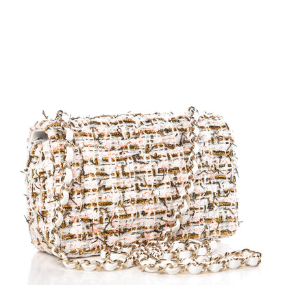 Chanel Tweed Quilted Mini Rectangular Flap White 4 of 11