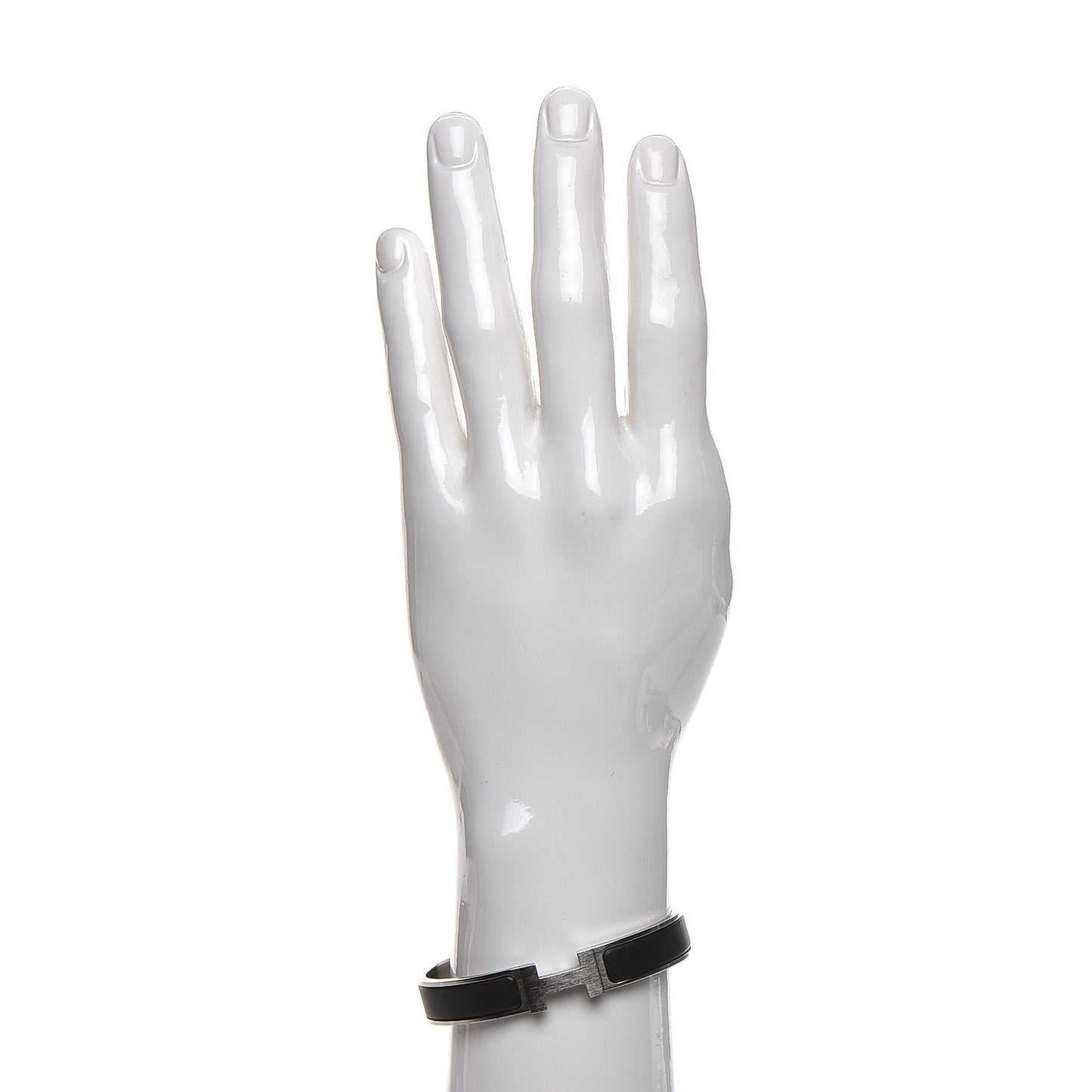 Matte Enamel Narrow Clic Clac HH Bracelet GM Black