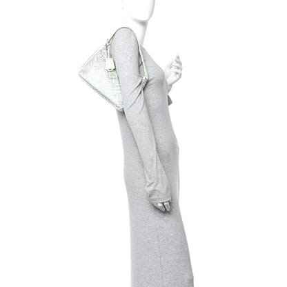 Prada Satin Crystal Mini Re-Edition 2000 Bag Acqua 2 of 9