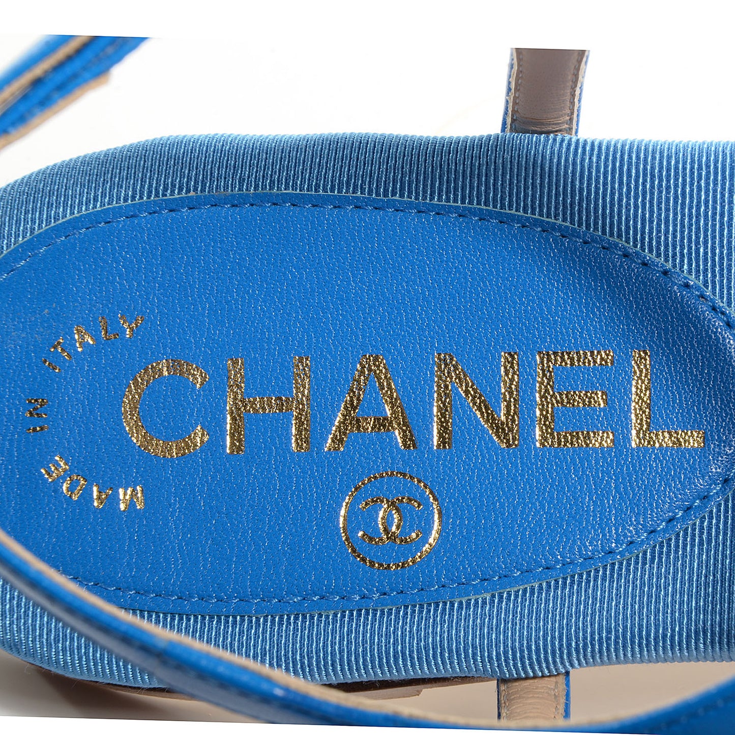 Shiny Kidskin CC Logo Thong Sandals Blue 35