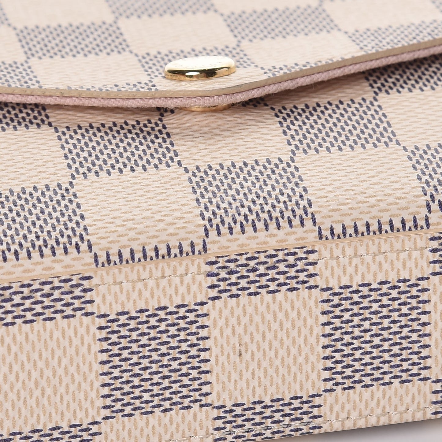 Damier Azur Pochette Felicie Chain Wallet Rose Ballerine