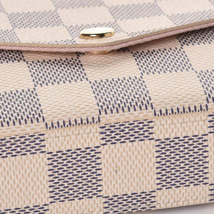 Louis Vuitton Damier Azur Pochette Felicie Chain Wallet Rose Ballerine 13 of 13