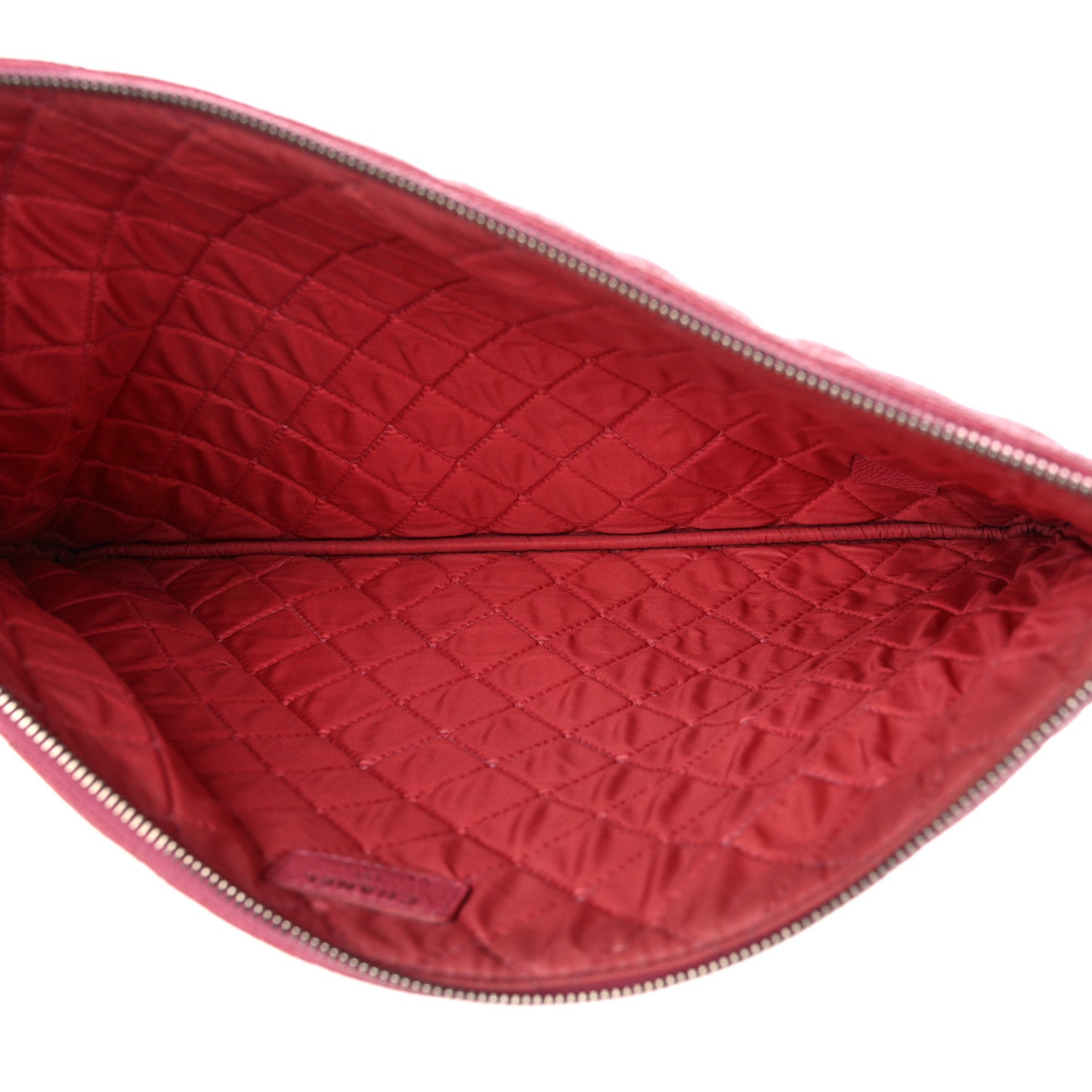 Caviar Quilted Large Cosmetic Case Rose Pink