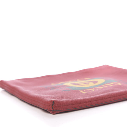 Gucci Pebbled Calfskin Medium Logo Portfolio Clutch Hibiscus Red 8 of 10