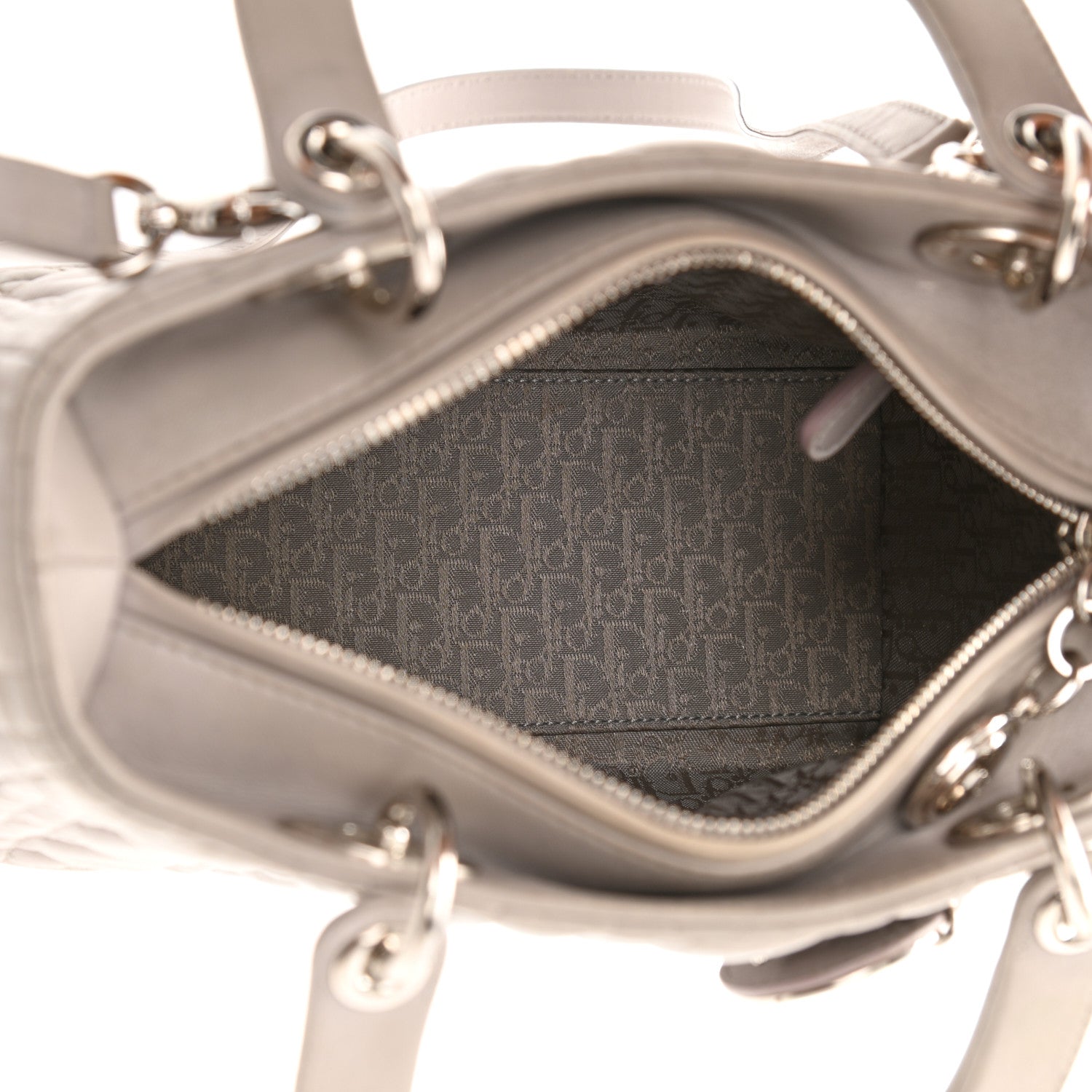 Christian Dior Lambskin Cannage Medium Lady Dior Grey 5 of 8