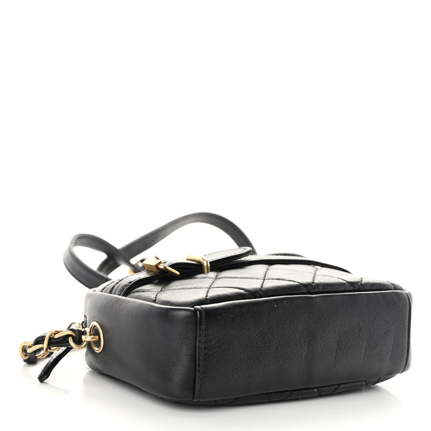 Chanel Lambskin Quilted Small Buckle Camera Case Bag Black 4 of 10