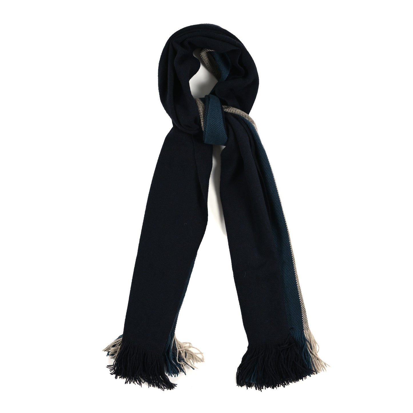 Cashmere Muffler Marine Naturel Rose