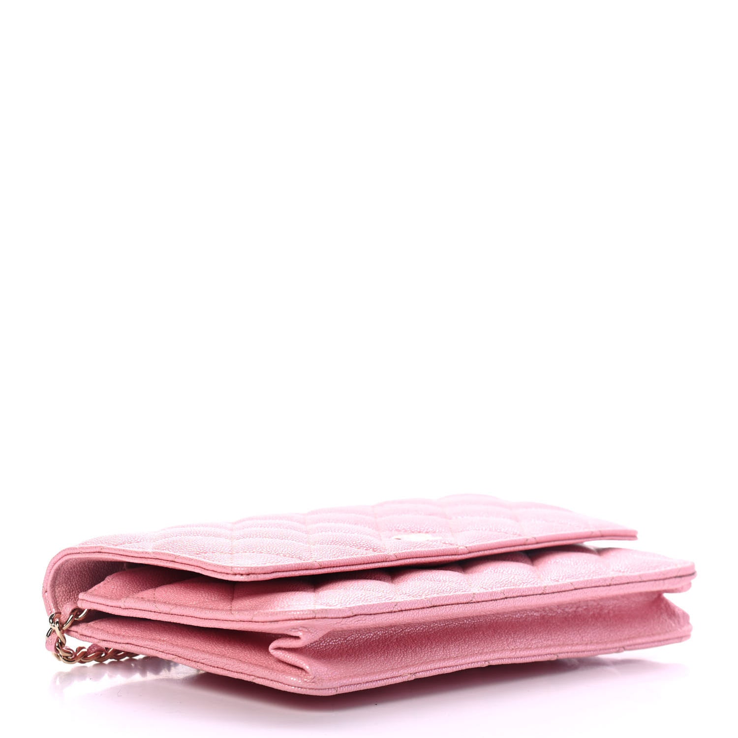Chanel Iridescent Caviar Quilted Wallet on Chain WOC Rose Pink 3 of 4
