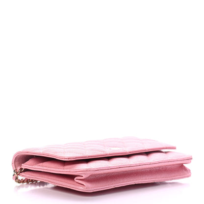 Chanel Iridescent Caviar Quilted Wallet on Chain WOC Rose Pink 3 of 4