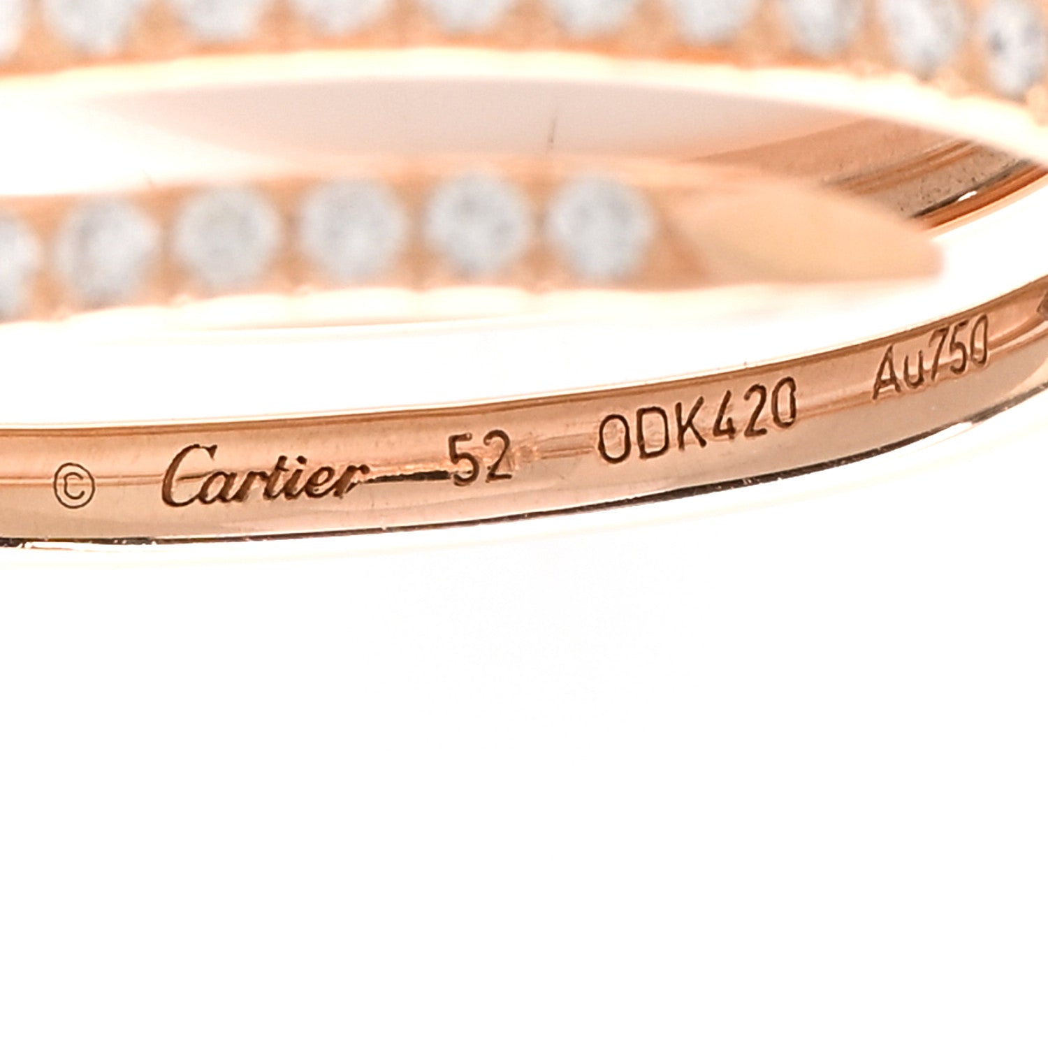 Cartier 18K Pink Gold Diamond Double Juste Un Clou Paved Ring 52 6 4 of 5