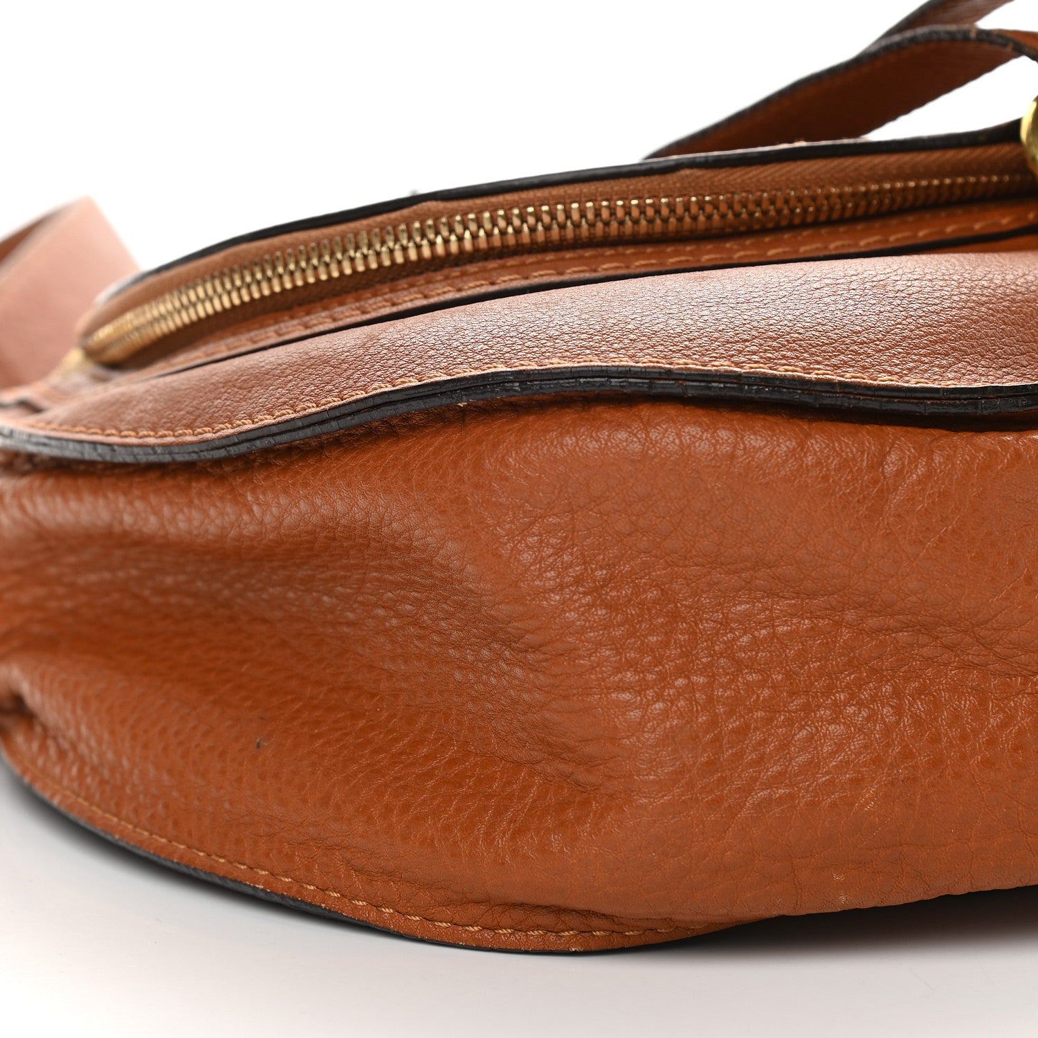Chloe Calfskin Medium Marcie Round Zip Crossbody Bag Tan 8 of 13
