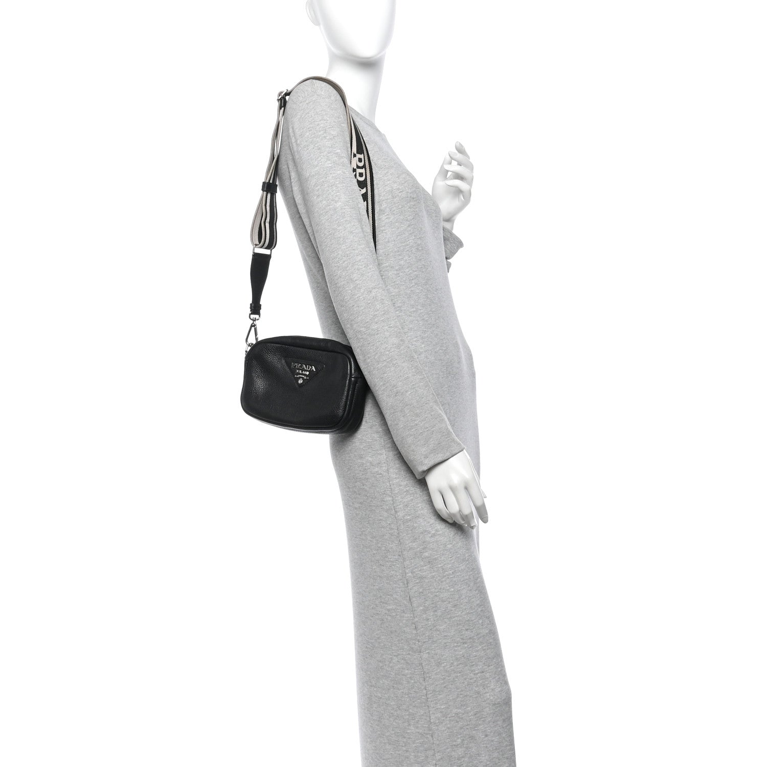 Prada Vitello Daino Soft Camera Crossbody Black 2 of 11