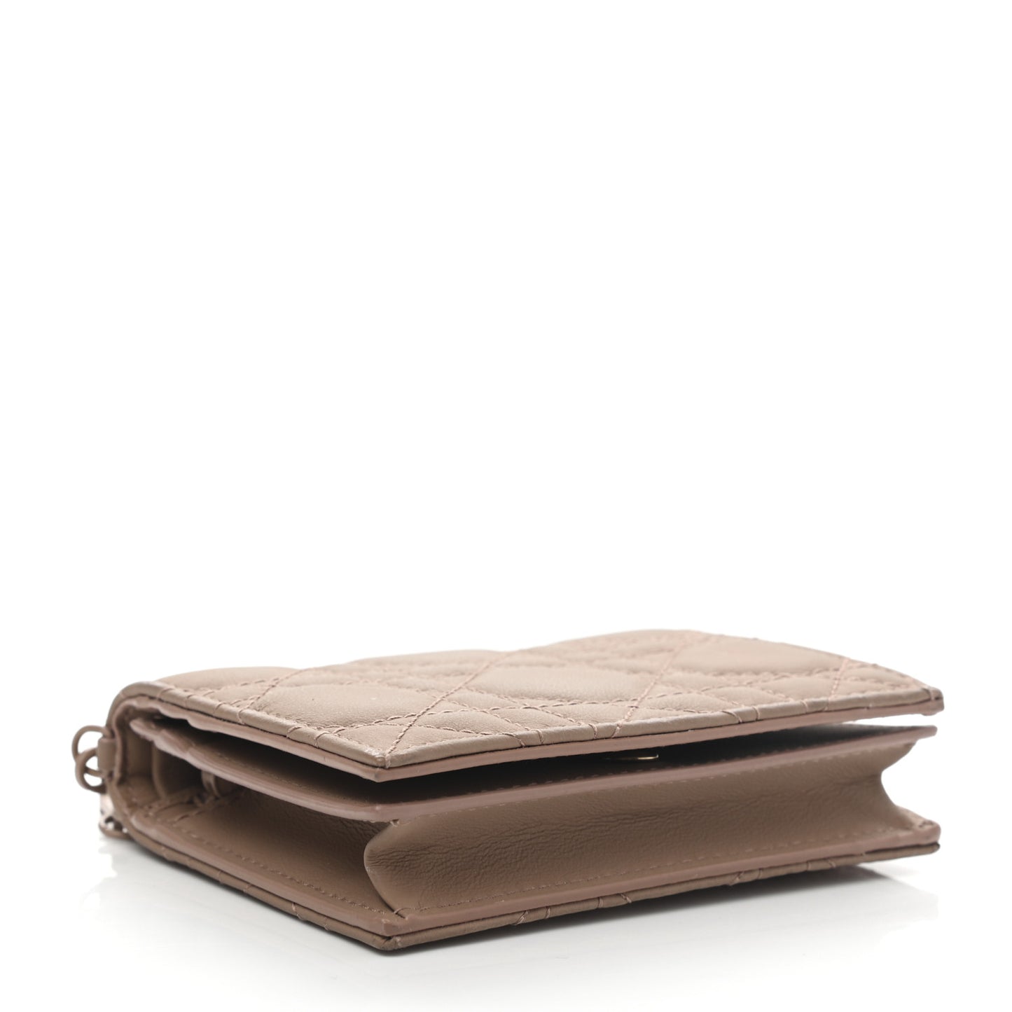 Ultra Matte Calfskin Cannage Mini Lady Dior Wallet Fard