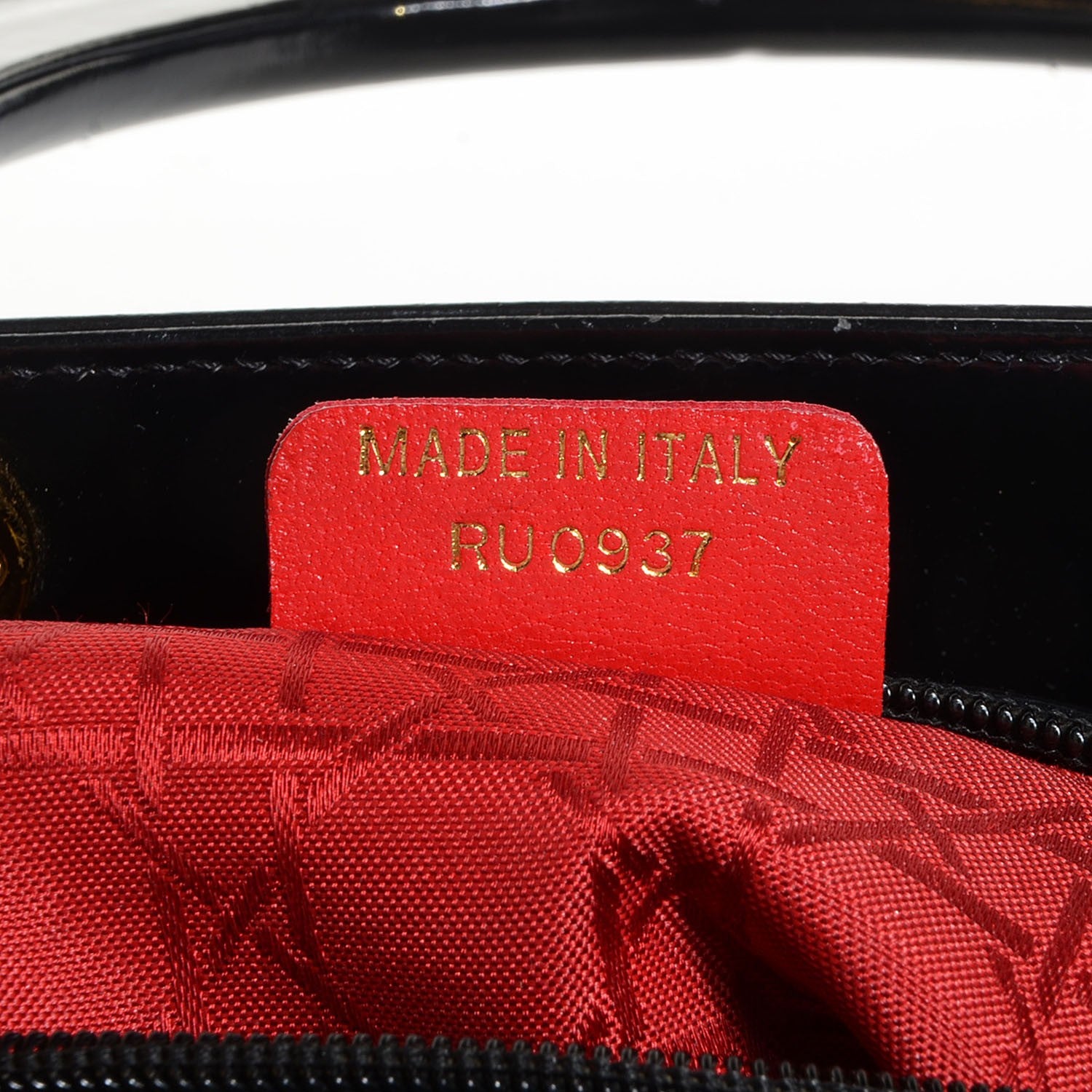 Christian Dior Vintage Patent Medium Lady Dior Black 7 of 8