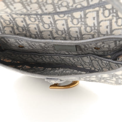 Christian Dior Oblique Embroidered Saddle Bag Gray 5 of 9