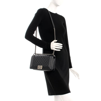 Chanel Calfskin Quilted Medium Boy Flap Black 2 of 9