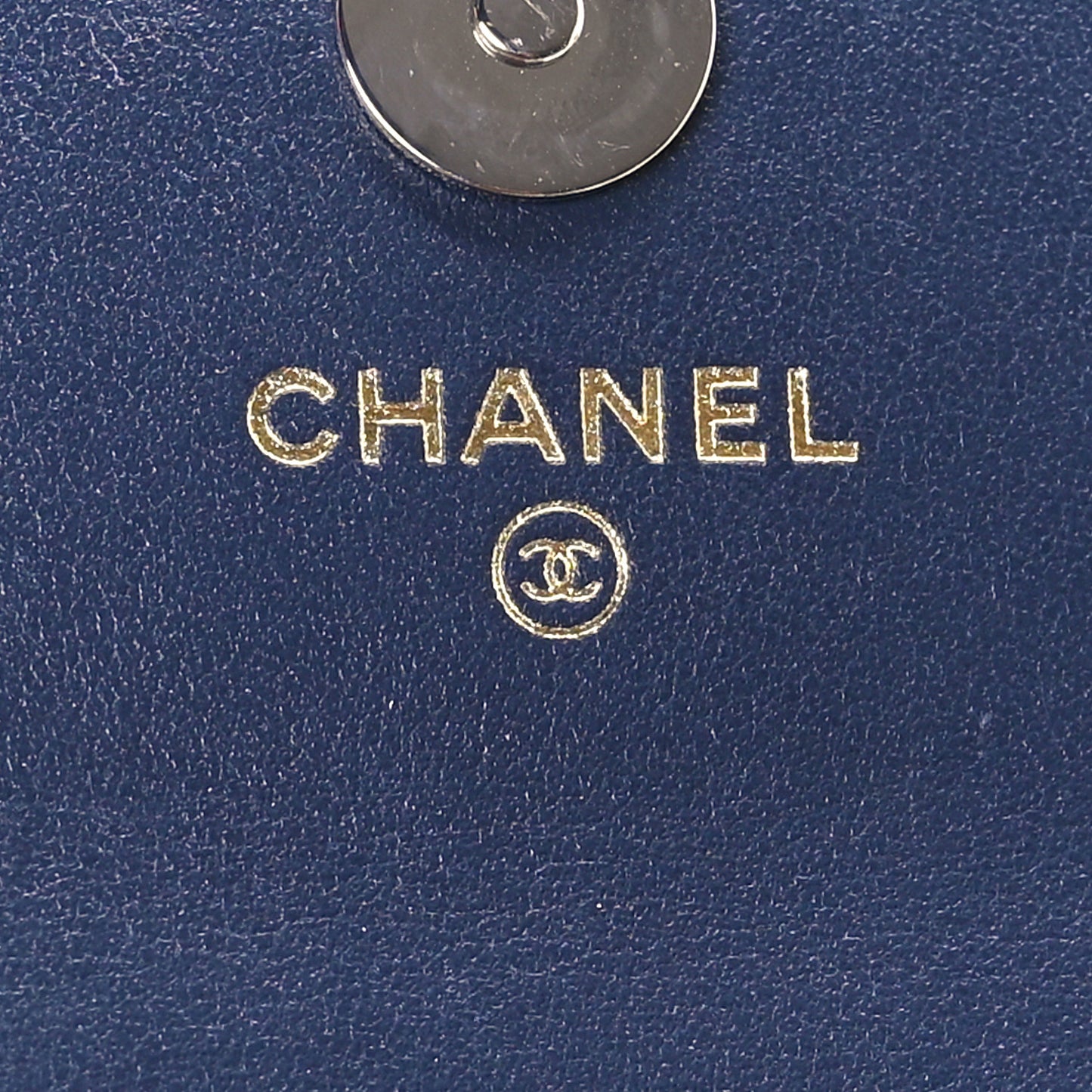 Denim Quilted Chanel 19 Flap Coin Purse With Chain Blue
