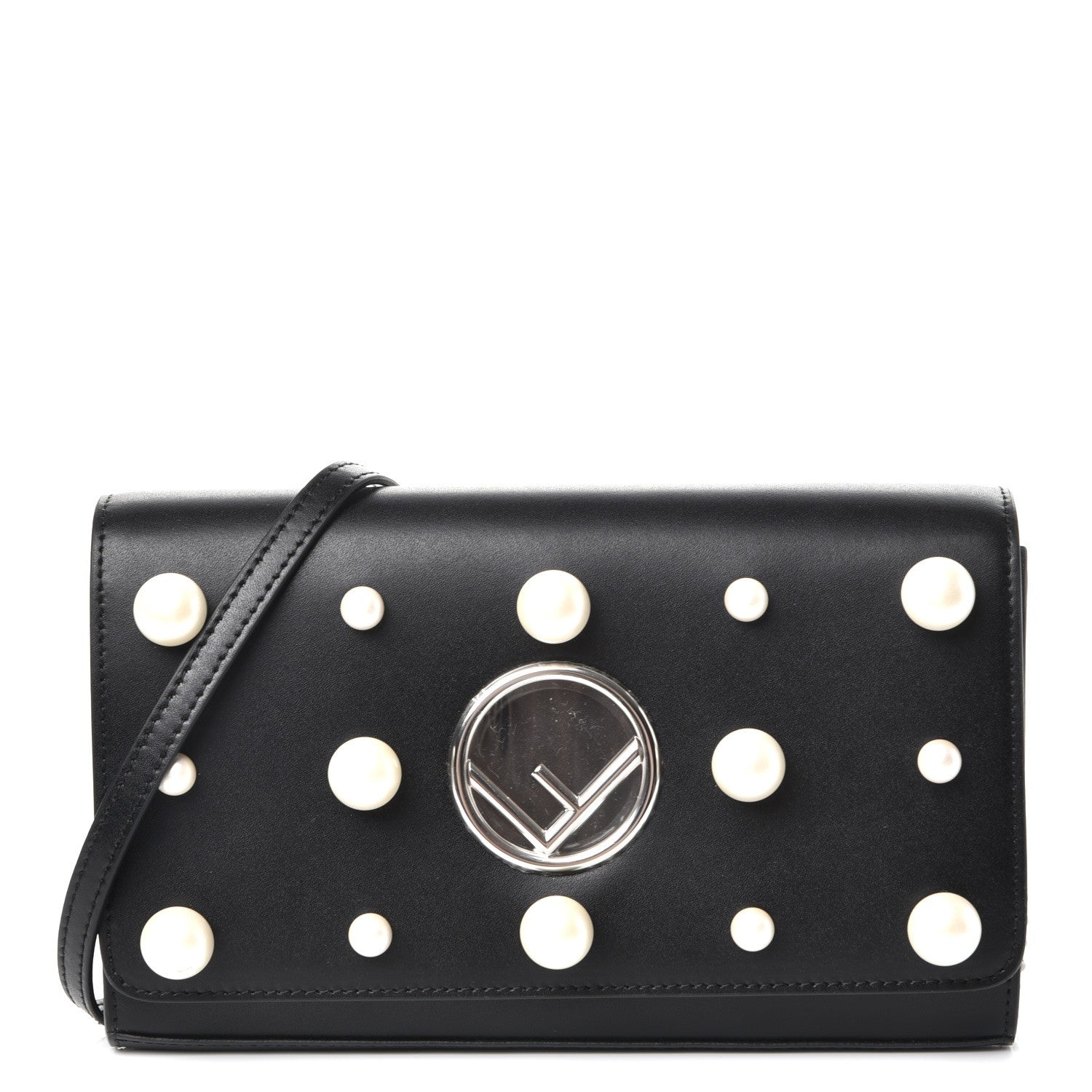 Fendi Vitello Liberty Pearl F is Fendi Wallet On Chain Black 1 of 7